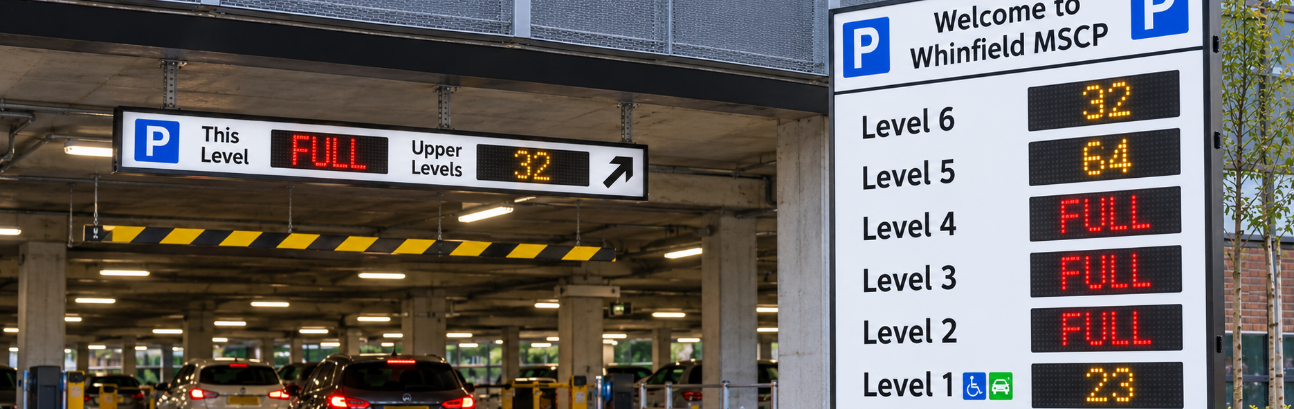 LED Parking Signs for Multi Storey Car Park