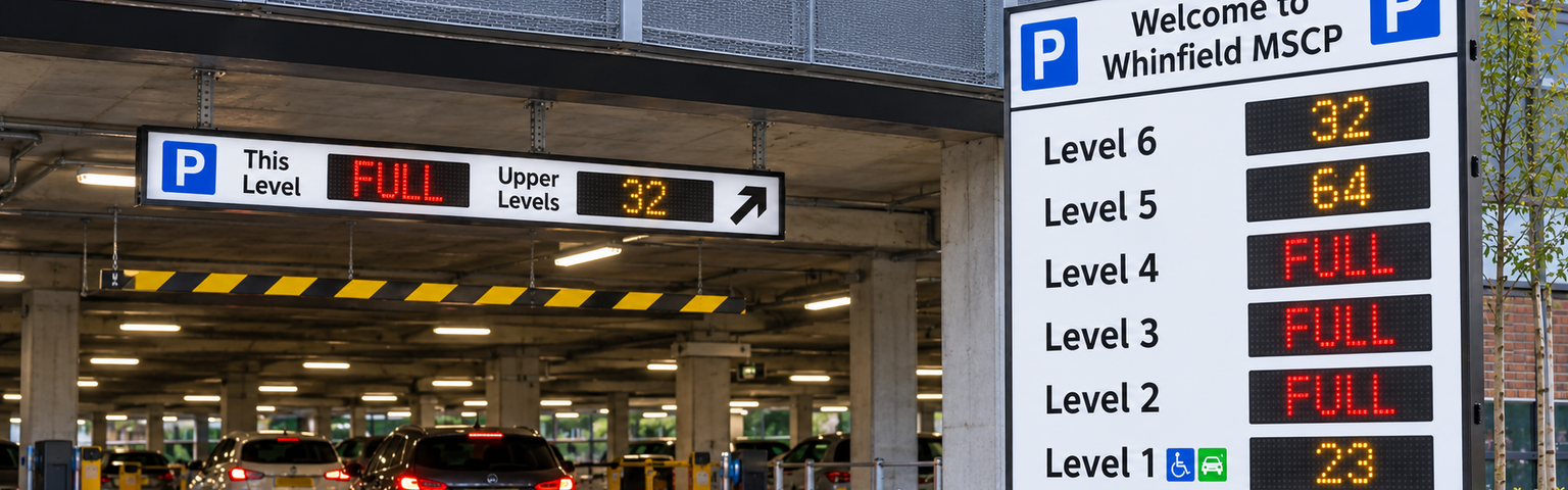 LED Parking Signs for Multi Storey Car Park