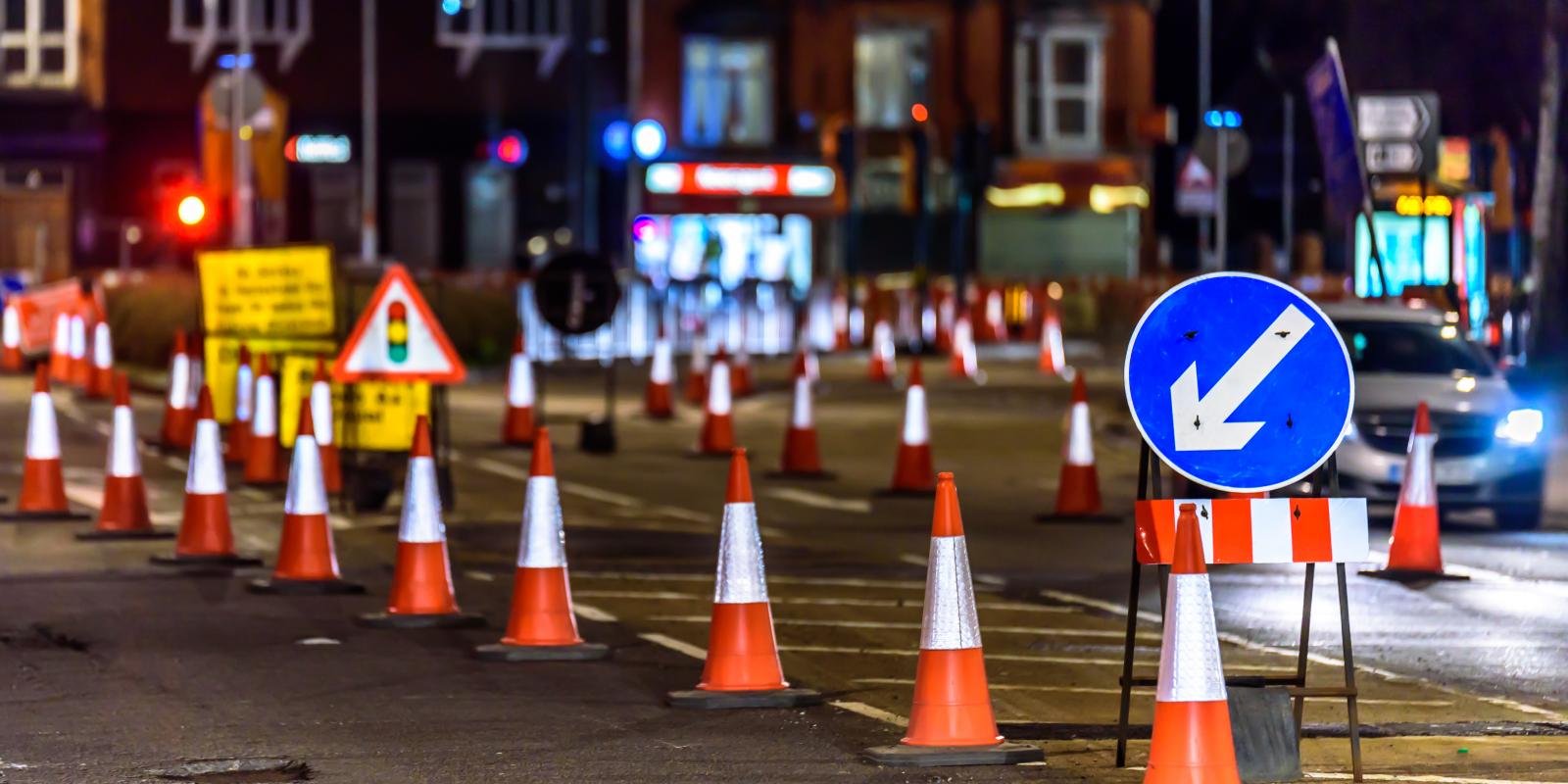 Road signs at night