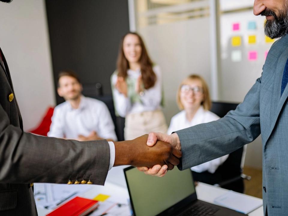 Business partners meeting in a modern office