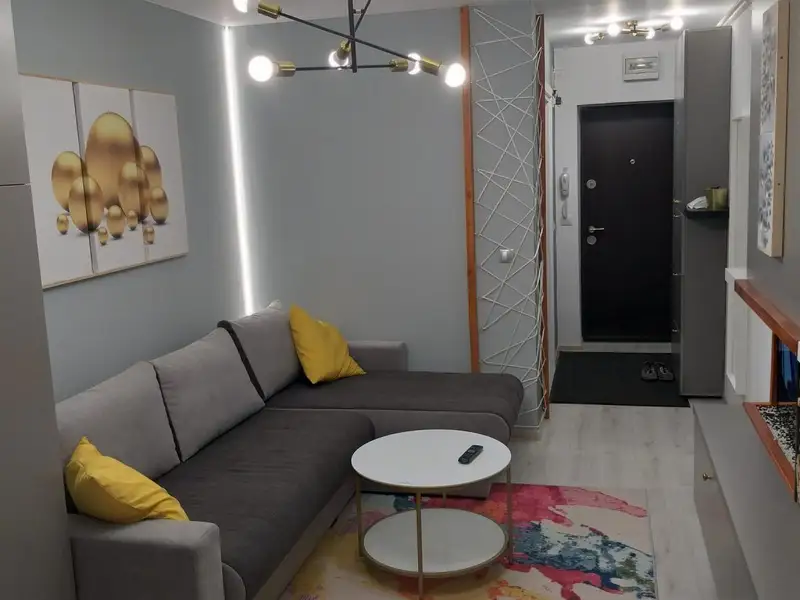Functionalism si eleganta in nuante de gri Amenajare garsoniera de 25 mp