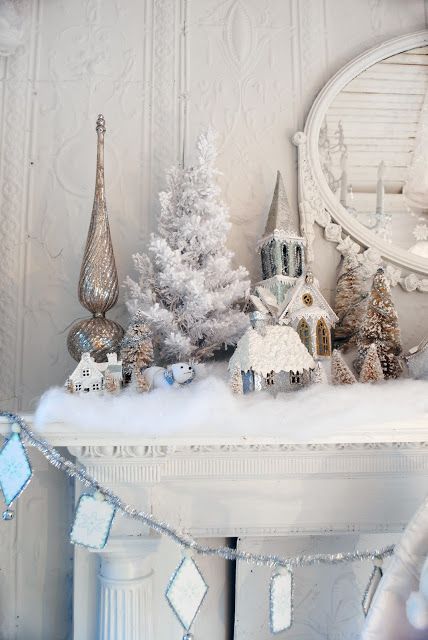 Romantic Christmas Decor: White and Silver Ornaments
