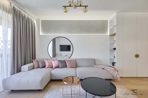 Apartament de doua camere amenajat elegant in tonuri neutre