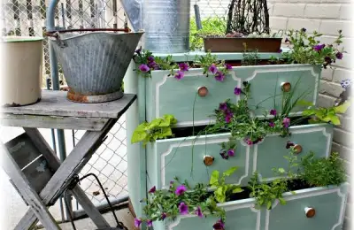 Garden Pots Made from Vintage Objects