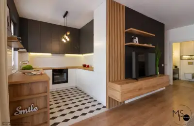 Renovation and Design of a Two-Bedroom Apartment in Bucharest, 49 sqm in Modern Industrial Style