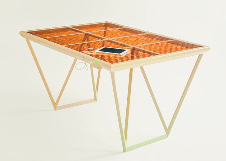 Solar Powered Current Table, a piece of furniture that is also an energy source