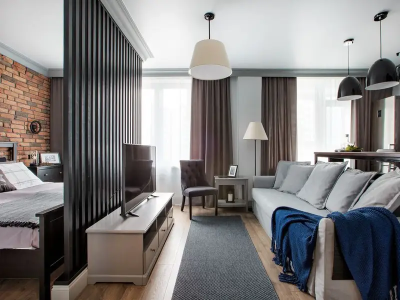Apartament de 48 mp amenajat in note masculine