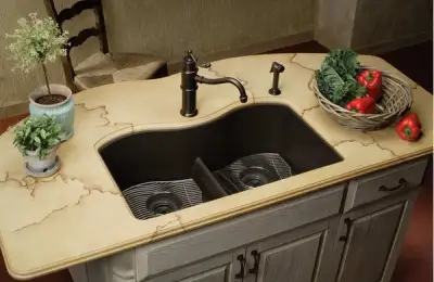 Composite Granite Sinks: Accents of a Minimalist Kitchen