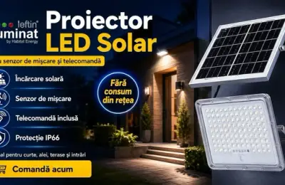 Proiector LED Solar cu Senzor de Mișcare 100W: Avantajele față de un Proiector Solar Obișnuit în 2026