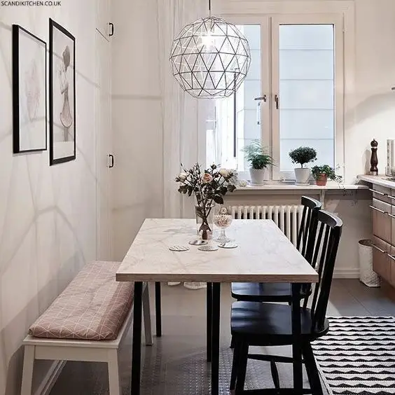 Practical Dining Room Arrangement with Benches