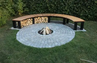 DIY Fireplace Bench for the Garden