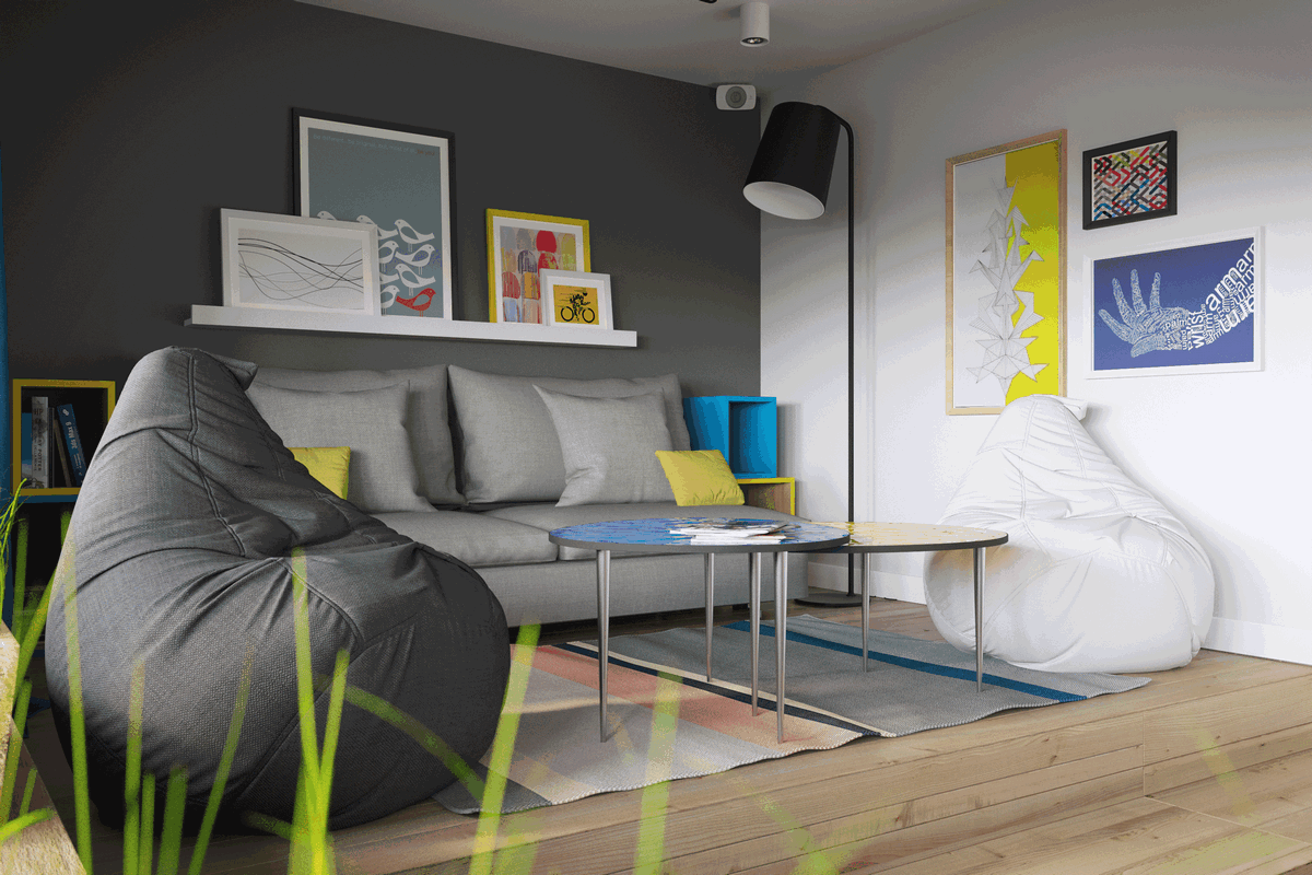 Youthful Studio Apartment with Practical Ideas Explored in 37 sq m