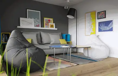 Youthful Studio Apartment with Practical Ideas Explored in 37 sq m