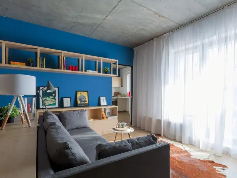 Interior de loft new yorkez intr-un apartament de 52 mp din Bucuresti