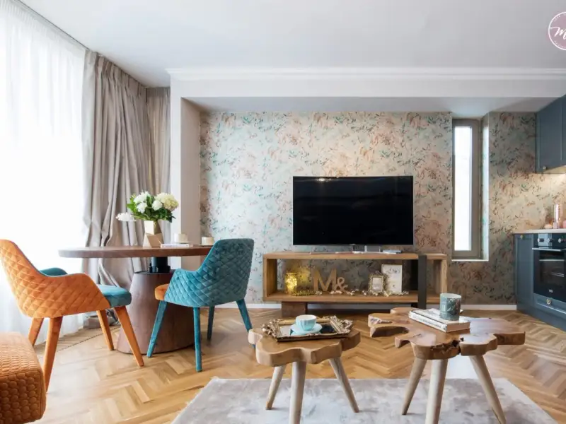Amenajare apartament 59 mp Stil eclectic cu influente exotice