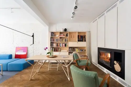 Amenajare de apartament cu multiple spatii de depozitare