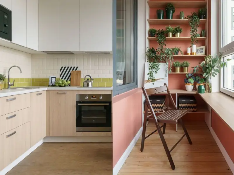 Stil scandinav cu accente de culori curajoase in amenajarea unui apartament de tip studio