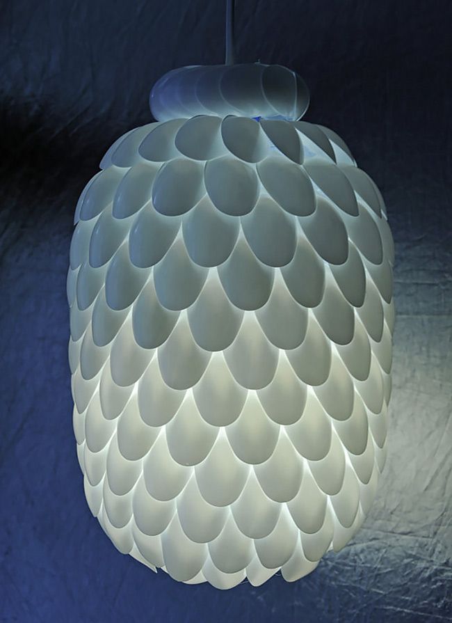 DIY Plastic Spoon Chandelier