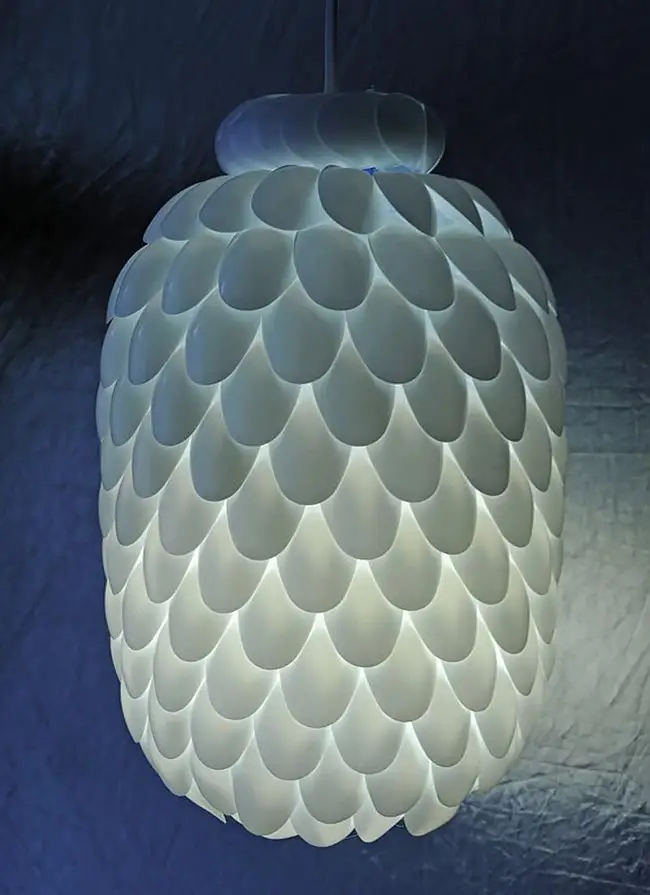 DIY Plastic Spoon Chandelier