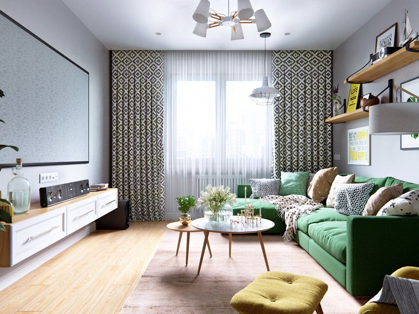 A Modern Two-Bedroom Apartment Perfect for a Young Couple