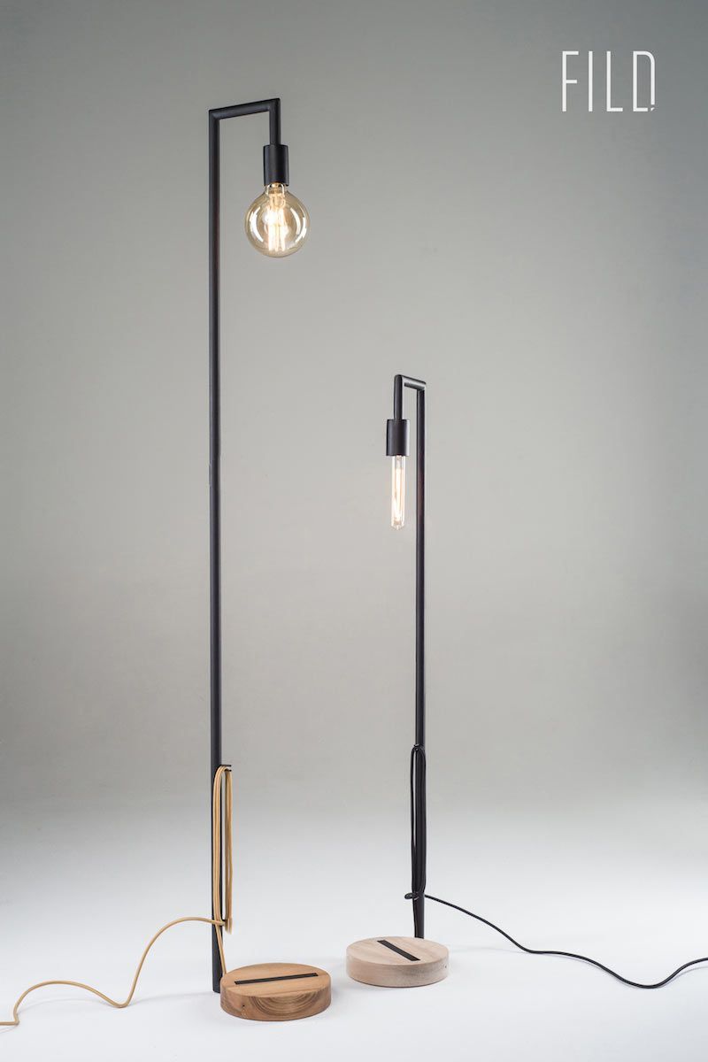 Minimalist Lamp from Wood and Metal