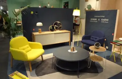 Exotic Wood, Blush Pink, and Mirror Reflections at Maison et Objet Paris
