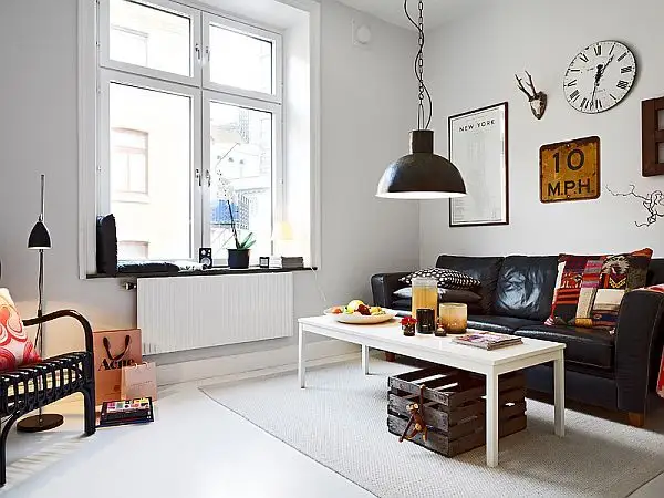 Apartament boem decorat cu accente industriale