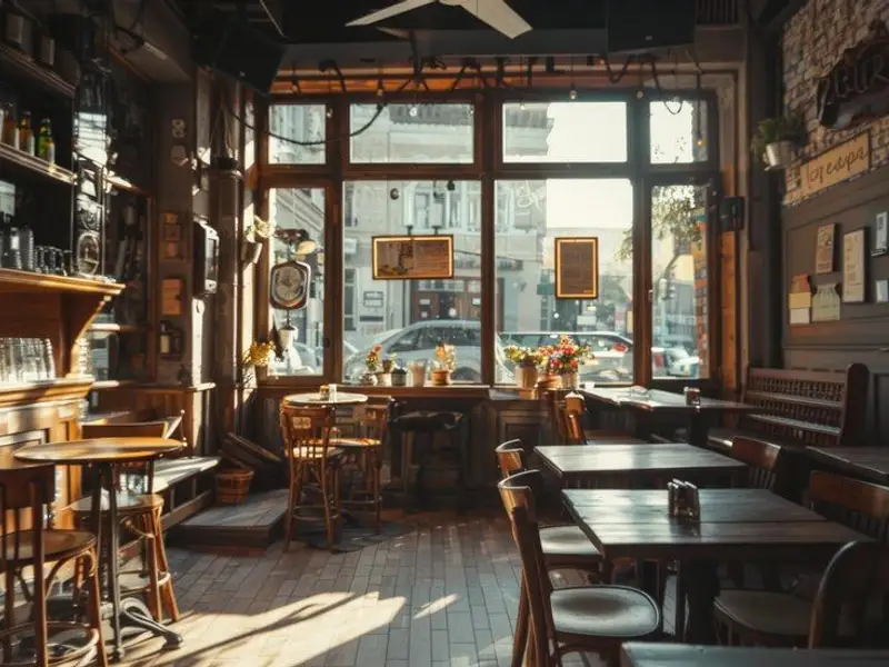Amenajarea unei cafenele rustice într-un centru urban