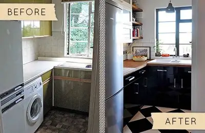 Outdated Kitchen, Renovated in a Modern Style