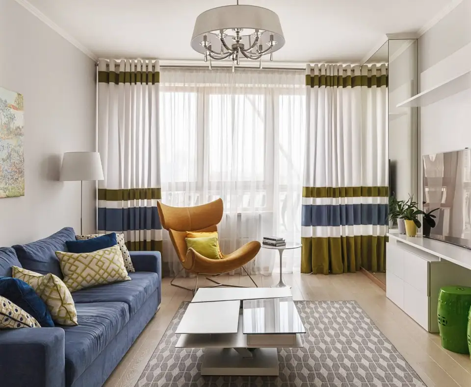 Playing with Textiles and Patterns in a Two-Bedroom Apartment