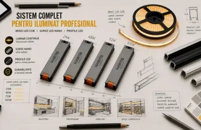 Surse LED NANO pentru benzi LED: alimentare compactă la 12V și 24V