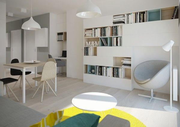 Amenajari contemporane de apartamente sub 50 mp pentru cupluri tinere