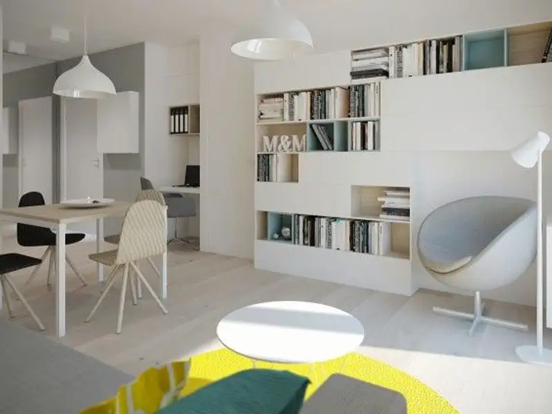 Amenajari contemporane de apartamente sub 50 mp pentru cupluri tinere