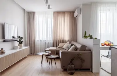 Minimalist Design for a Small Apartment: Comfort and Elegance in Pastel Tones