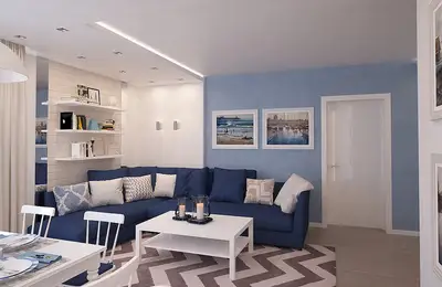 Designing a Living Room in Shades of Blue