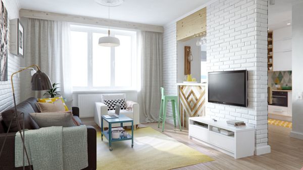 Un apartament mic decorat practic si vesel