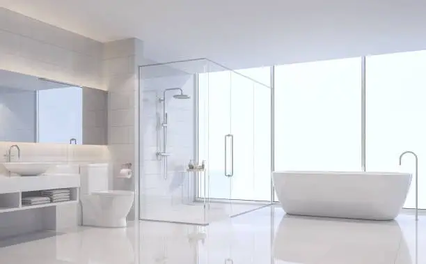 Baie modernă, în stil minimalist: cum o amenajezi