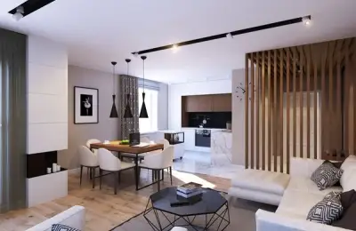 Open Space Apartment with Geometric Design Style