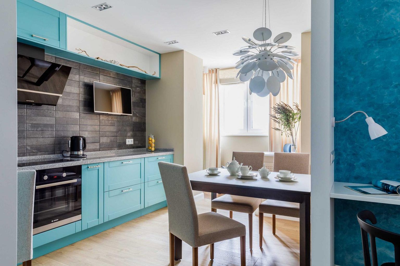 Transforming a 45 sq m Studio into a Modern Apartment with Blue Accents