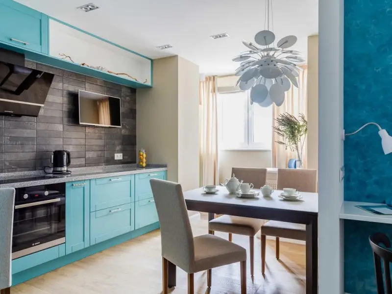 Transformare studio de 45 m2 intr-un apartament modern cu accente de albastru