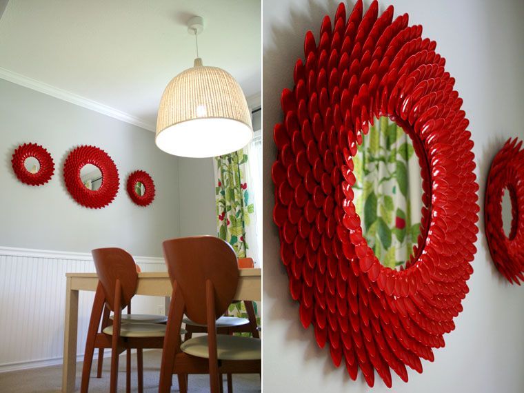 DIY - Mirror Frame from Plastic Spoons