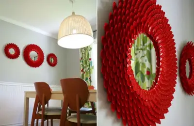 DIY - Mirror Frame from Plastic Spoons
