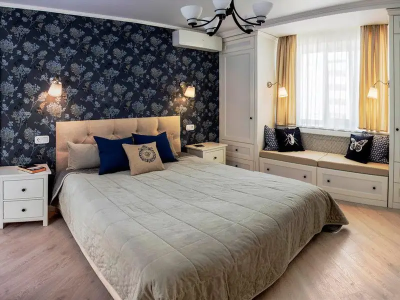 Apartament de 2 camere decorat cu accente placute de albastru