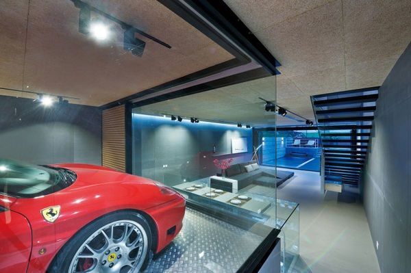 The Extravagant Design of a House with a Ferrari in its Center