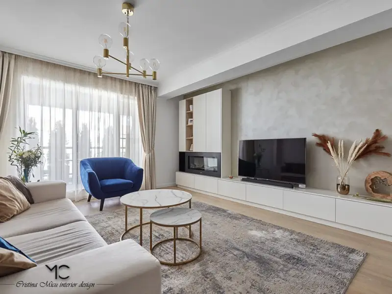 Amenajare moderna cu influente glam Apartament cu 3 camere din Bucuresti