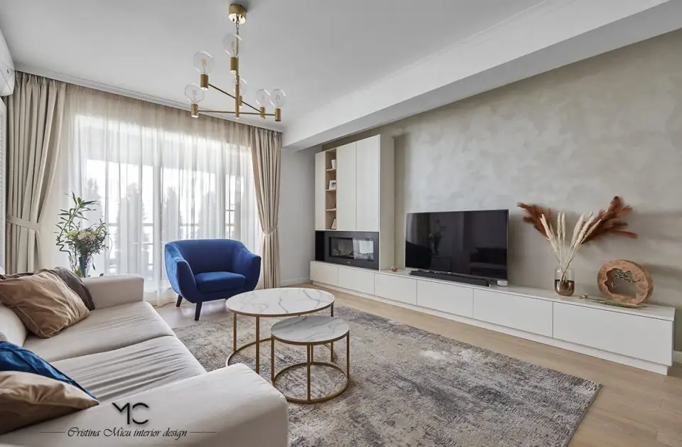 Amenajare moderna cu influente glam Apartament cu 3 camere din Bucuresti
