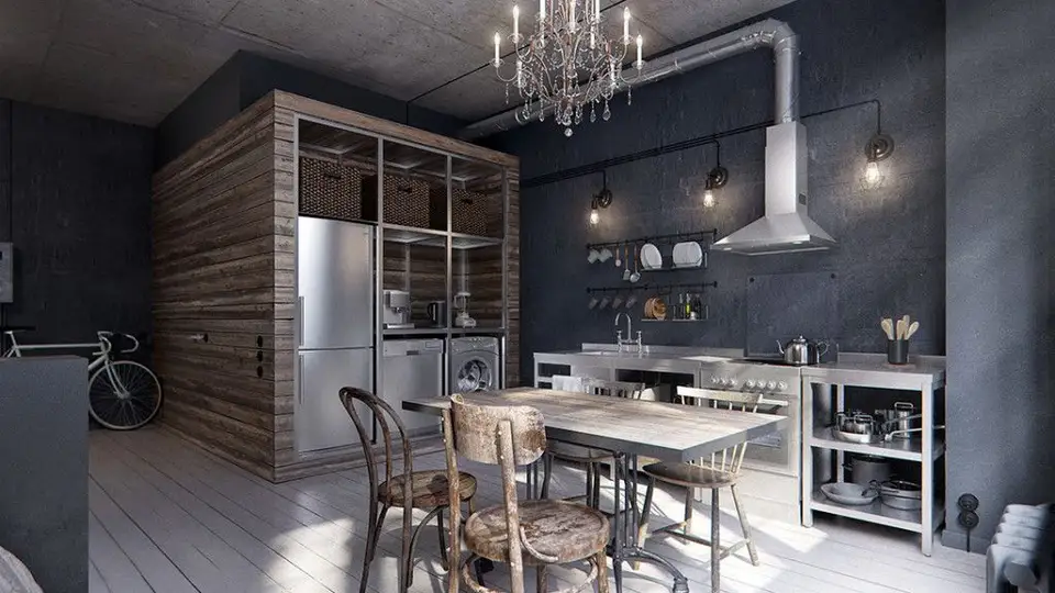 Apartament industrial chic de 40 de metri patrati