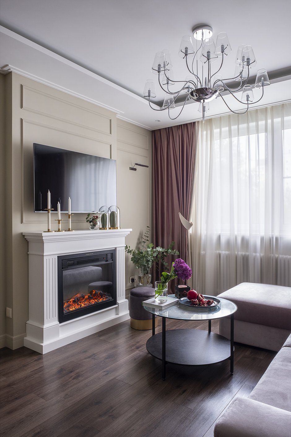 Warm Violet Hues in the Redesign of a 3-Bedroom Apartment