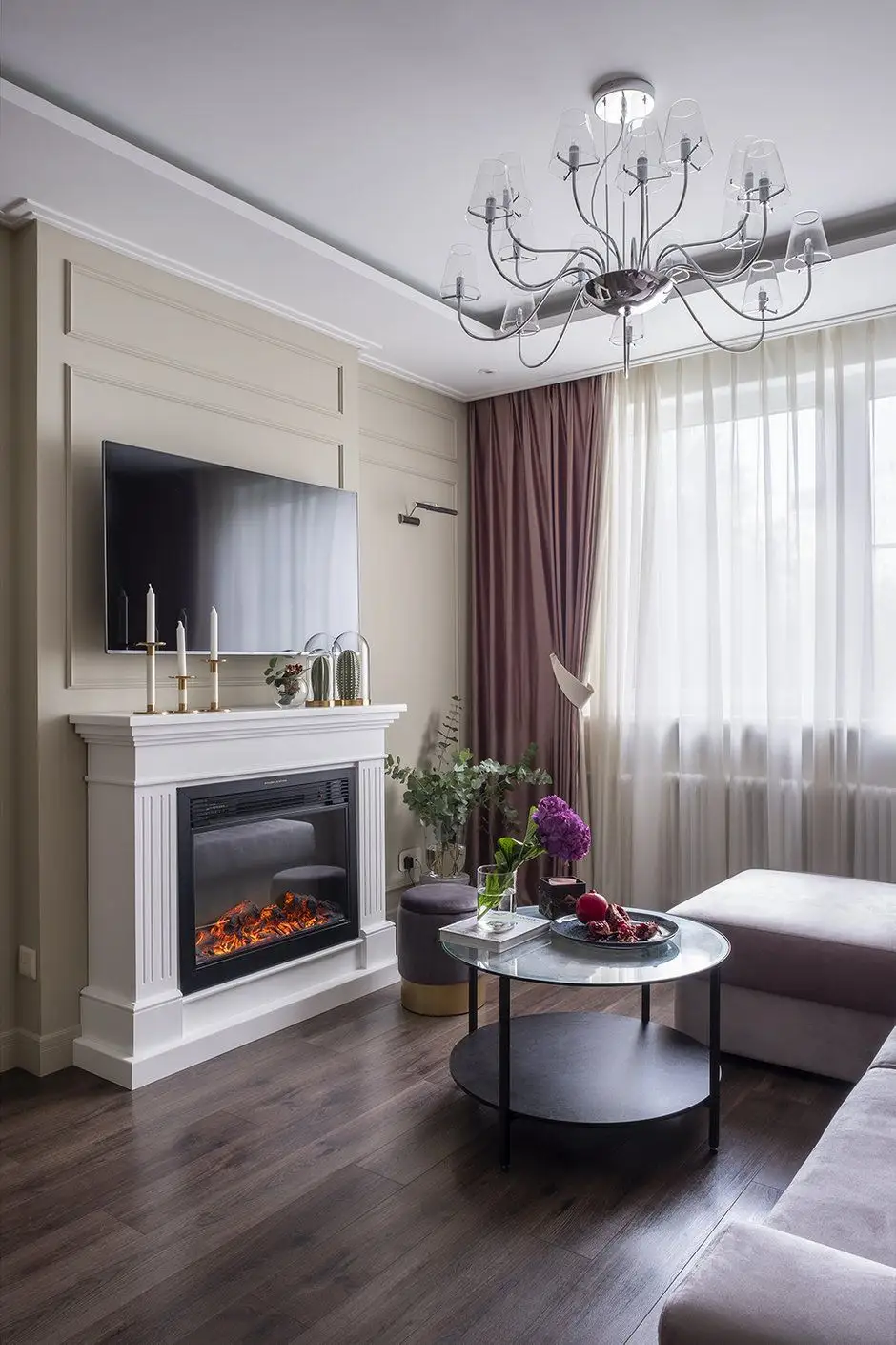 Warm Violet Hues in the Redesign of a 3-Bedroom Apartment