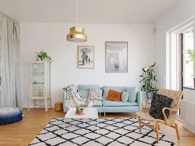 Apartament open space din Suedia. O amenajare care emana liniste si calm
